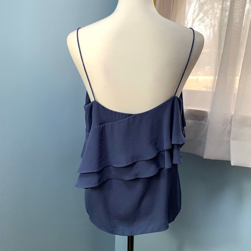 NWT J. Crew Drapey Ruffle Cami in Blue/Gray Size 10 - Picture 4 of 7